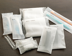 Razor, Body Towel, Toothbrush Set, Cotton Swabs, Cotton Pads, Shower Cap, Hair Brush